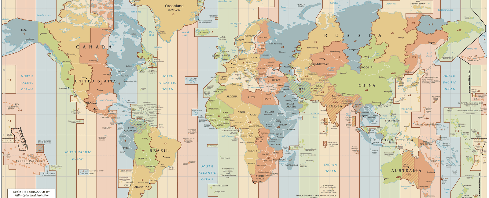 How many major time zones does the earth have 24