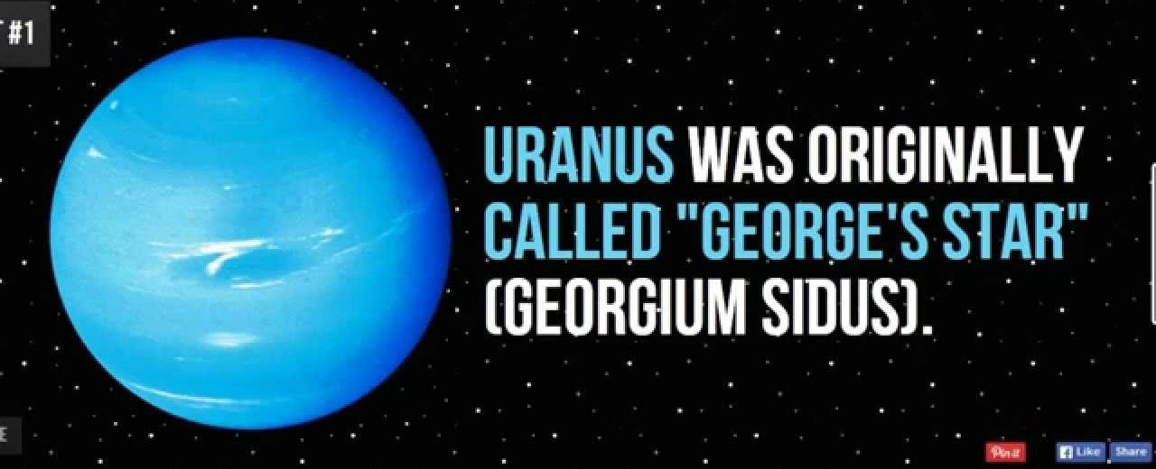 In 1783 uranus was accepted as a new planet and its discoverer william herschel wanted to name it georgium sidus after king george iii the planet s other observer astronomer johann elert bode suggested uranus the greek god of the sky