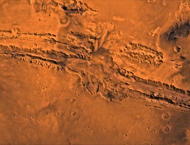 The largest canyon in the solar system is found on mars the valles marines canyon is 2 500 miles 4 000 km long and 4 miles 7 km deep to put it in perspective the grand canyon in the u s is only 226 miles 446 km long and 1 mile 1 6 km deep