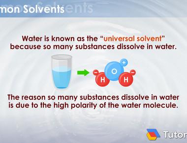 Water s naturally occurring physical properties and chemical composition make it the perfect universal solvent it mixes well with other substances thanks to its oxygen and hydrogen atoms polar arrangement