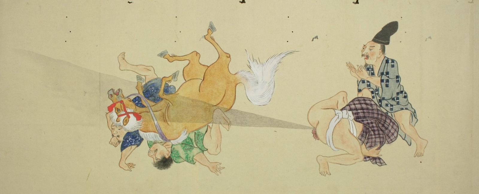 fart battles were popular art scrolls created in japan during the edo period