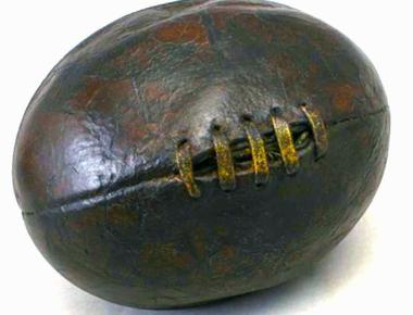 Basketball and rugby balls are made from synthetic material earlier pigs bladders were used as rugby balls