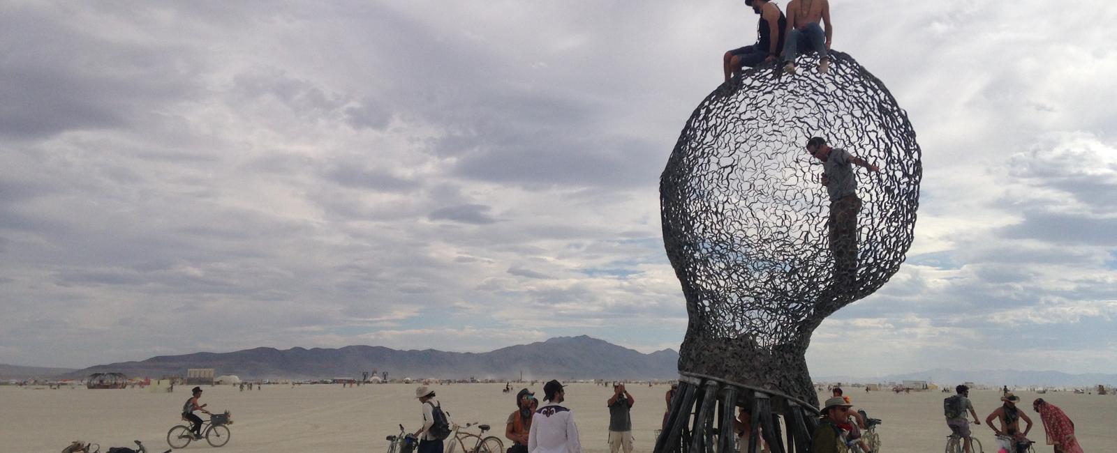 After the burning man festival a cleaning crew combs through the grounds to clean up moop or trash as small as single hairs from wigs in order to pass a federal inspection