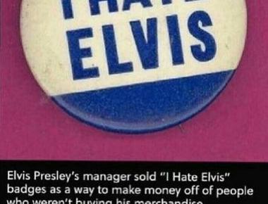 Elvis presley s manager sold i hate elvis badges