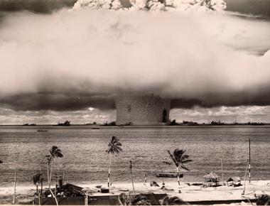 What was tested at bikini atoll in the 1940s and the 1950s atomic bomb