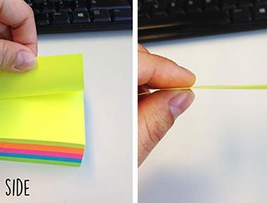 You can peel sticky notes off things easily thanks to their uneven adhesive their adhesive distributes so that only a portion makes contact with surfaces to stick but can be unstuck just as quickly