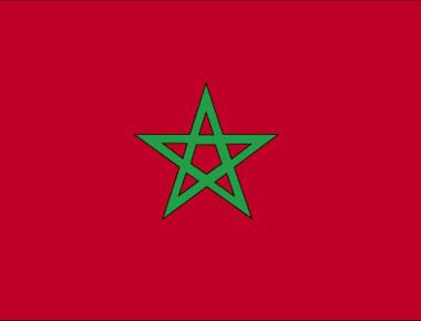 Which country has a red flag with a star in the middle morocco