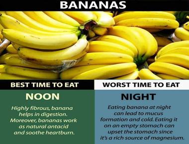 Bananas have a natural antacid effect in the body