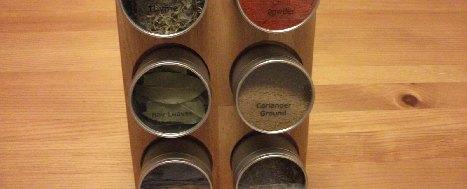 Use a magnetic rack to keep spices tidy