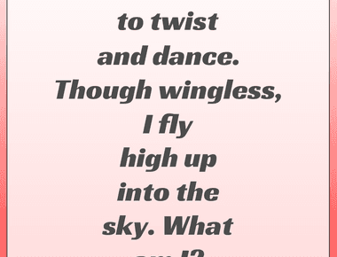 I love to twist and dance though wingless i fly high up into the sky what am i kite