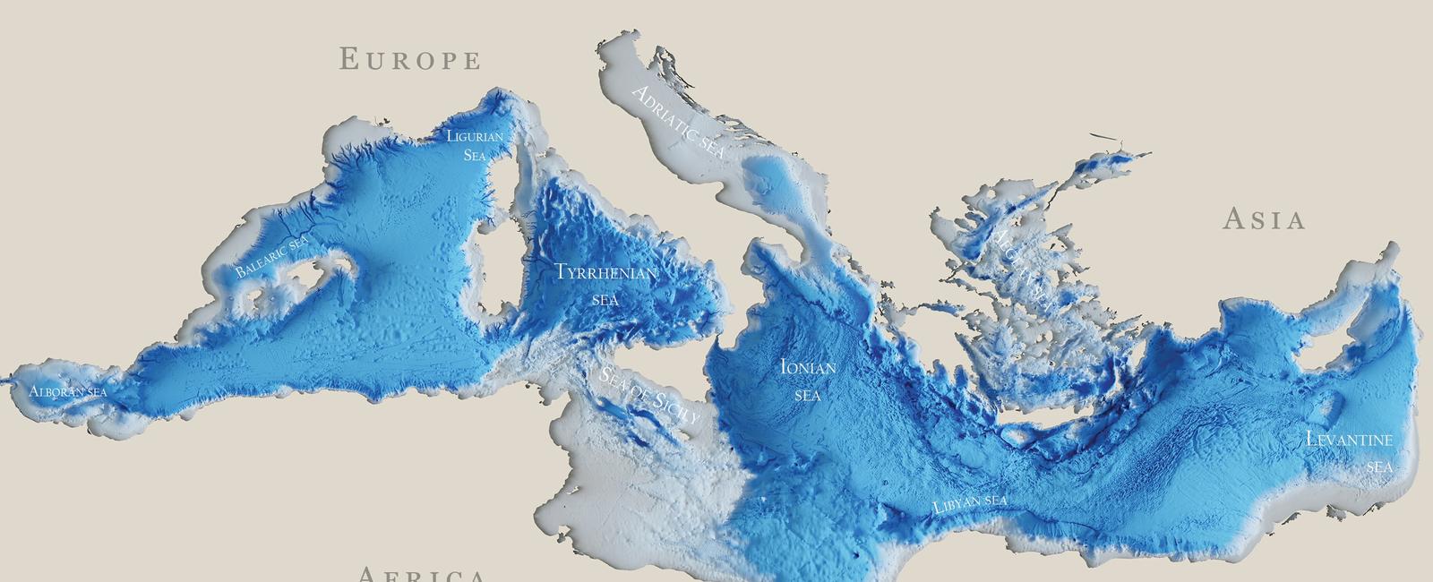 It is believed that the mediterranean sea was a desert and dried out over the course of 600 000 years