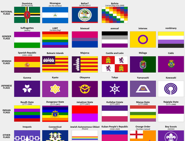 Only two countries use purple in their national flags