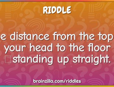 The distance from the top of your head to the floor standing up straight height