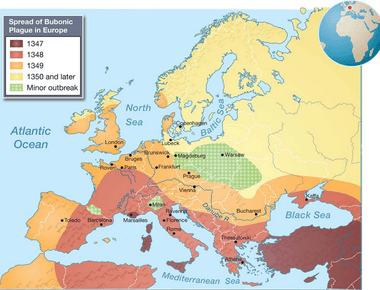 The black death reduced the population of europe by one third in the period from 1347 to 1351