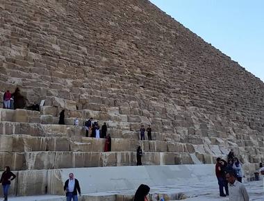 The largest pyramid in egypt is buildup of about 2 million stone bricks and each brick weighs 2 and a half tons this is really massively huge