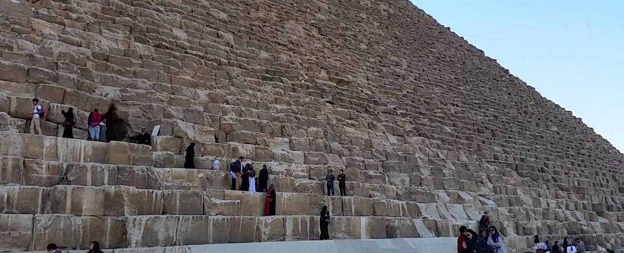 The largest pyramid in egypt is buildup of about 2 million stone bricks and each brick weighs 2 and a half tons this is really massively huge