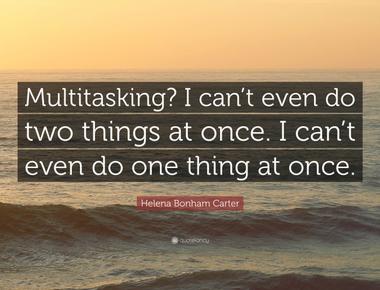 We aren t as good at multitasking as we think we are even when you think you re doing two things at once what you re actually doing is switching quickly between the two tasks you re still focusing on one at a time