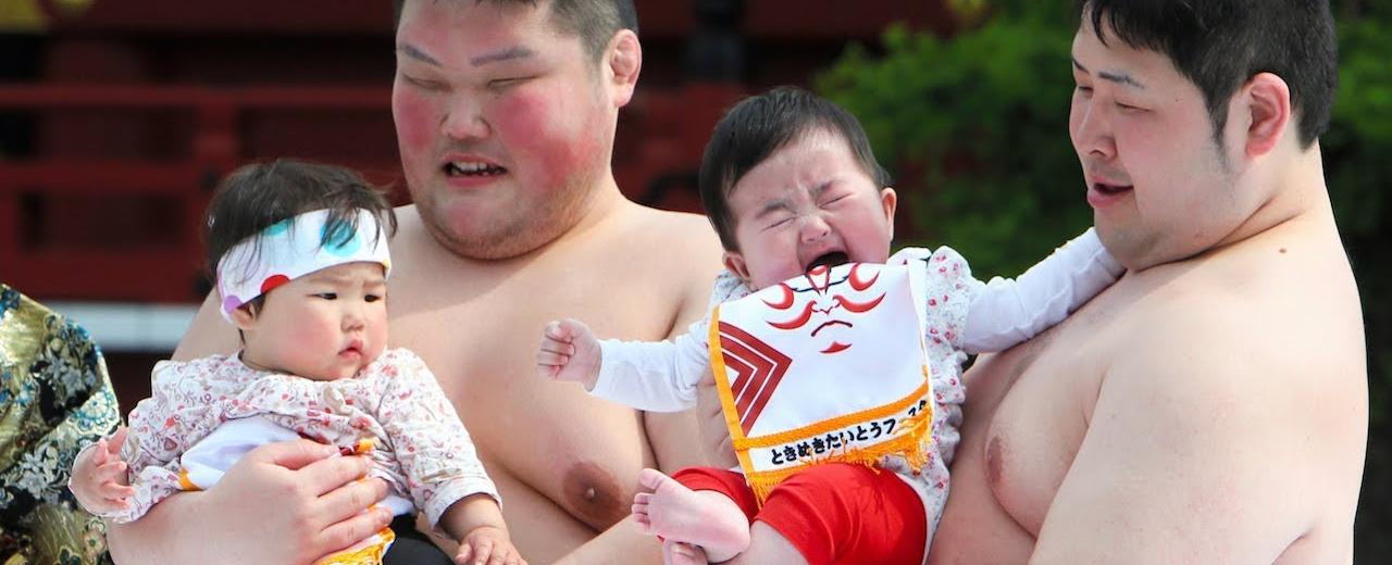 In japan letting a sumo wrestler make your baby cry is considered good luck