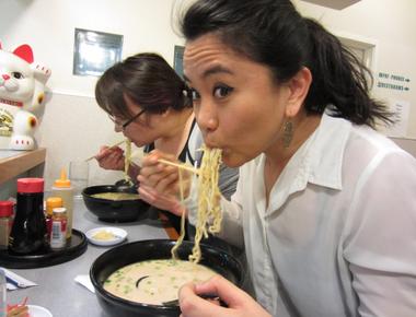 Slurping your food loudly at japanese restaurant is actually seen as positive gesture and indicates to the chef that you enjoy the food