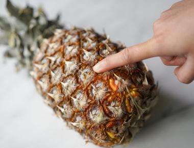 You can speed up the ripening of a pineapple by standing it upside down