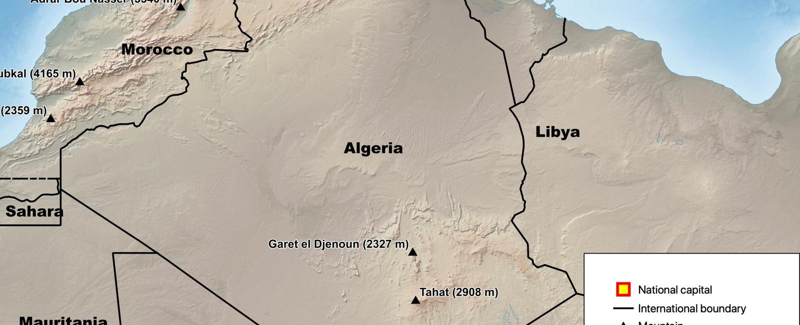 In terms of geographical area what is the largest country in africa algeria