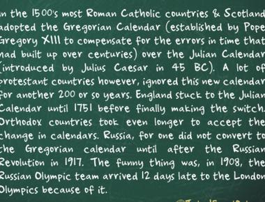 The russians arrived 14 days late to the 1908 olympics because they were using the wrong calendar