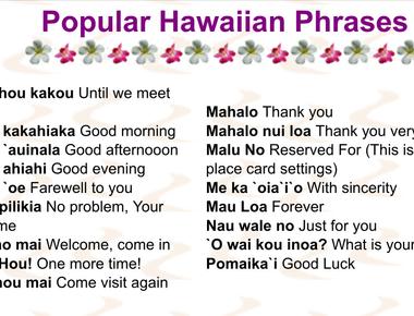 A salutation from the islands aloha