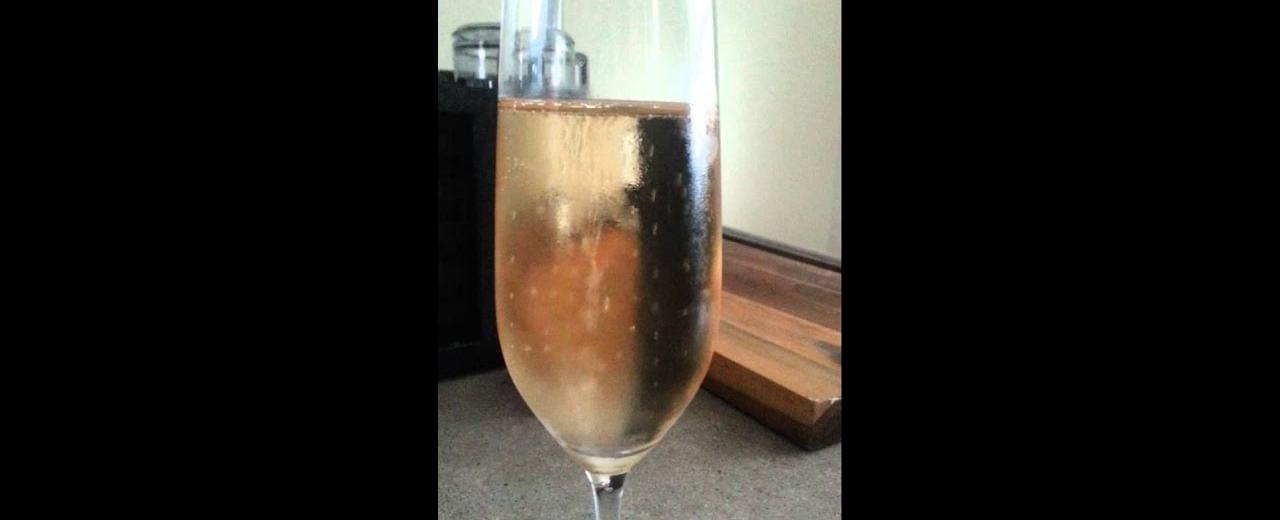 A raisin dropped in a glass of fresh champagne will bounce up and down continually from the bottom of the glass to the top