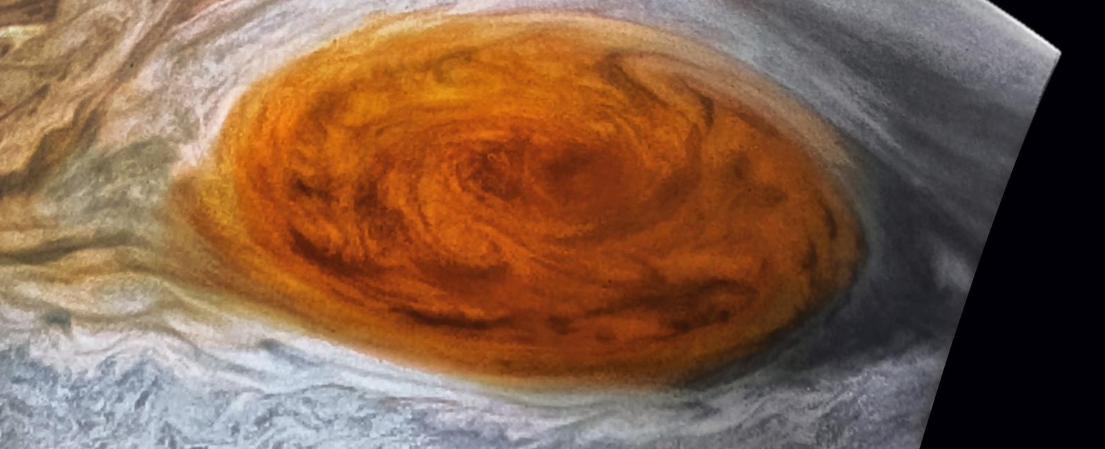 A giant superstorm has been raging on jupiter for over a century and is known as the great red spot the storm is about twice as big as earth