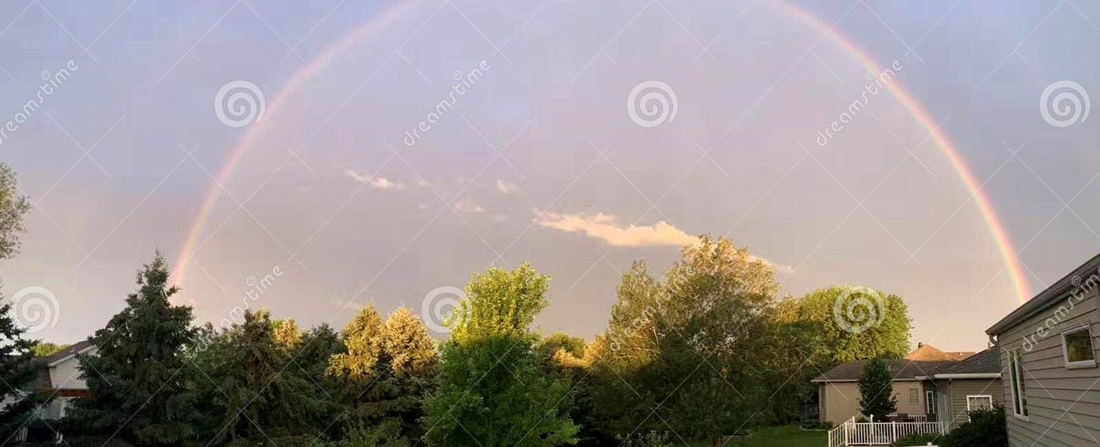 You see a semicircular rainbow only because the ground is in the way look out of the window next time you re in a plane you might see a full circular one around the shadow of your plane on the clouds