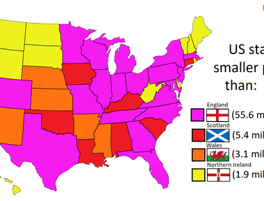 In terms of area the united kingdom is smaller than the state of oregon