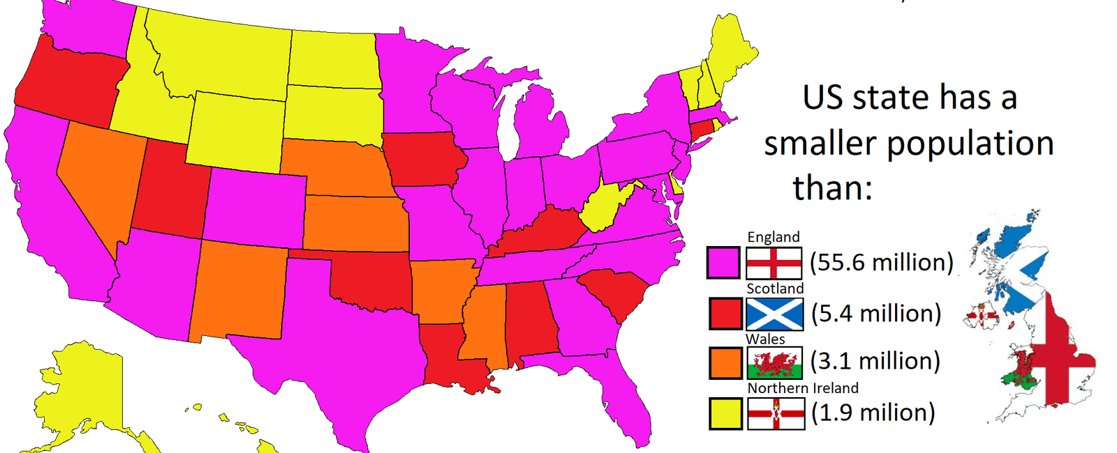 In terms of area the united kingdom is smaller than the state of oregon