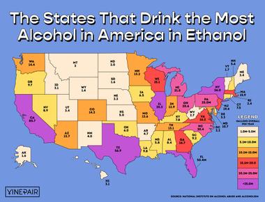 What u s state drinks the most alcohol per person nevada