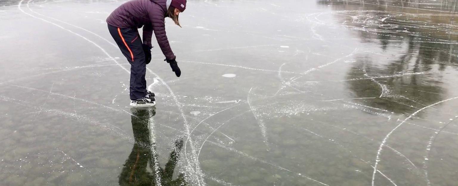 Snowboarders and ice skaters glide on a thin layer of water as their skates and boards heat the snow beneath them