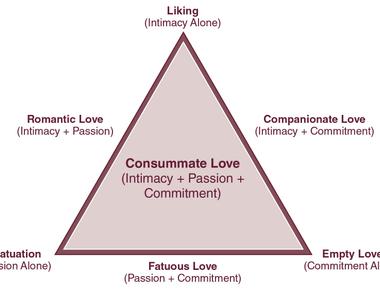 The triangular theory of love suggest a clear formula for the components of different kinds of love the strongest of all is consummate love which consists of all three components