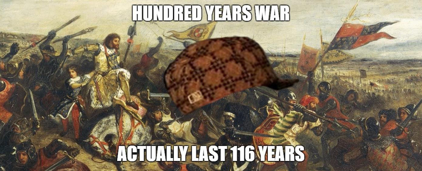 The hundred years war lasted for 116 years