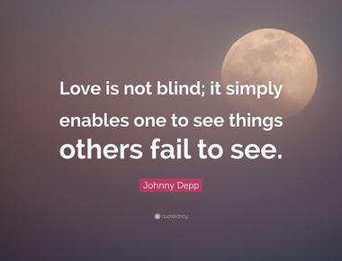 Blind love is critical for us to move forward in our relationship and is usually required to move onto the attachment stage as scientists call it so that they can stay in love long enough to have and raise children in other words to populate the earth