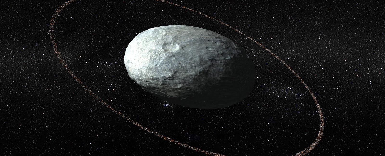 The only kuiper belt object kbo known to have rings is the dwarf planet haumea the rings were discovered in 2017 when they could be seen while haumea passed in front of a star