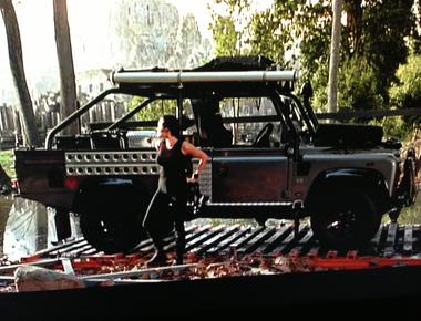 Filming the scenes where lara croft drives her land rover through the jungle had to be re shooted due to snakes and other wildlife falling through the open top roof angelina jolie herself was reported to be terrified