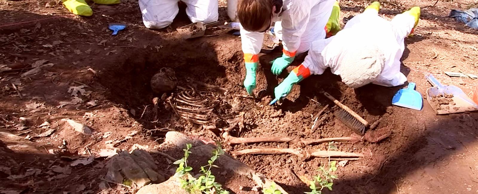 A body farm is a designated place where criminologists and scientists leave human corpses around in order to study how they decay under various conditions