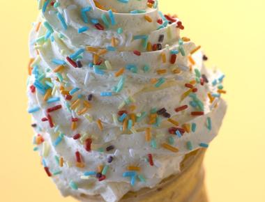 Put sprinkles on the bottom of the cone so ice cream doesn t leak out