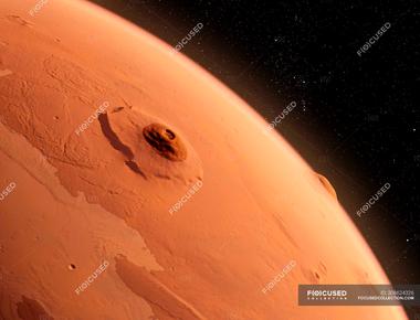 The tallest volcano on mars is three times the height of mount everest at sea level it s called olympus mons and is about 15 miles 25 kilometers tall