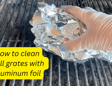 While the coals are still red hot lay a sheet of aluminum foil over the grates and close the grill s lid the next time you grill crumple up the foil and use it to scrub off the burned residue before you start cooking