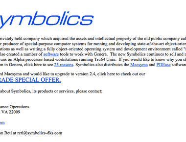 The first domain name ever registered was symbolics com