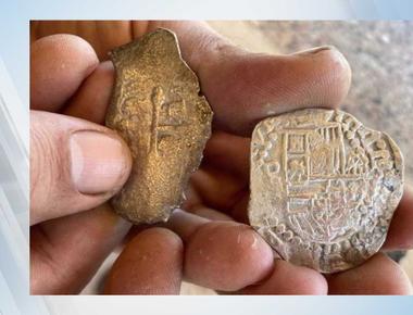 A man found a trove of spanish coins dating back to a 1715 shipwreck along a beach in florida