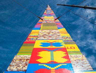 The world s tallest structure built with lego bricks was 114 feet 11 inches 35 meters tall