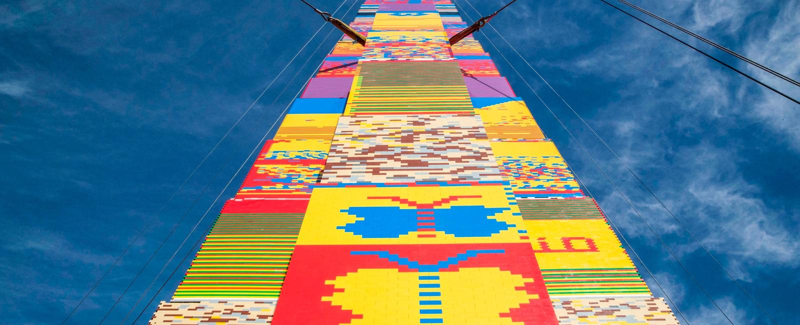 The world s tallest structure built with lego bricks was 114 feet 11 inches 35 meters tall