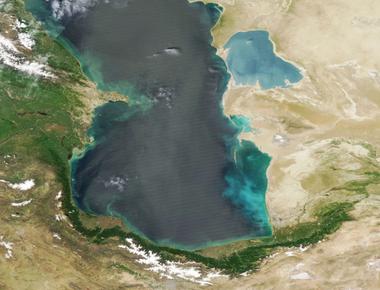 The caspian sea is the largest inland body of water on earth covering almost 400 000 square kilometers with a depth of 1 km and 7 000 km of coastline