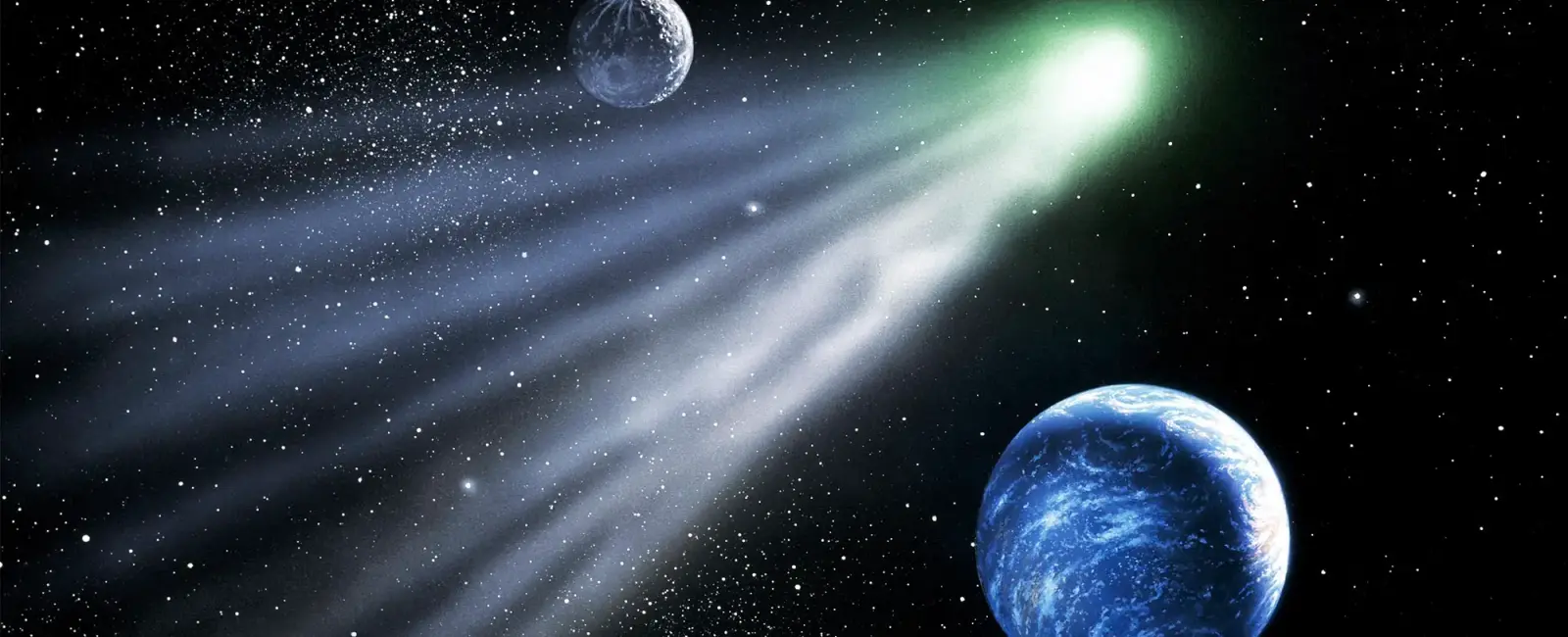 Comets are cosmic snowballs they make sweeping orbits around the sun and are composed of gas and dust