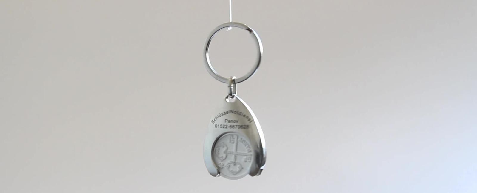 Want to insert a new key into your keyring use a coin to keep the ring apart and slot in your new key